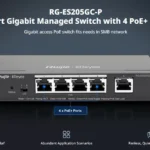 RUIJIE RG‑ES205GC‑P – 5‑PORT GIGABIT SMART CLOUD MANAGED POE SWITCH