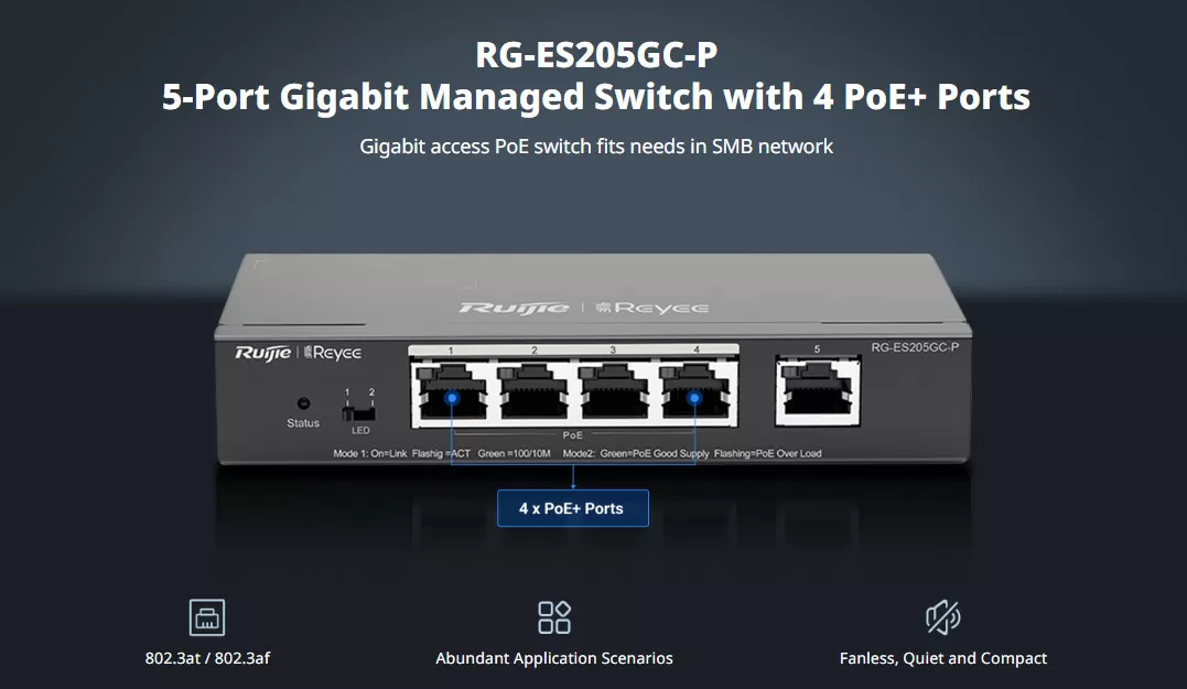 screenshot20231208144921-657311175527b-1077x625 RUIJIE RG‑ES205GC‑P – 5‑PORT GIGABIT SMART CLOUD MANAGED POE SWITCH - Image 1